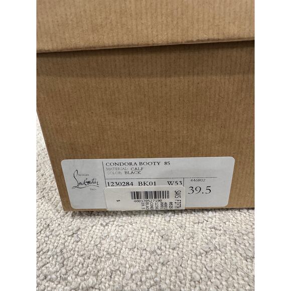 Christian Louboutin Condora 85 Black Leather Booties Size 39.5 (New in Box) - Picture 6 of 11